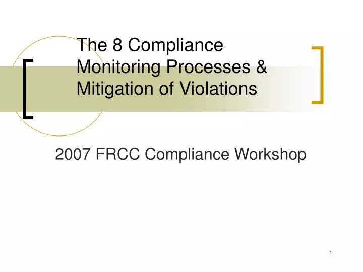 the 8 compliance monitoring processes mitigation of violations