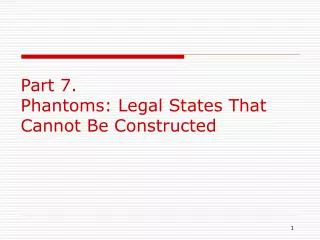 Part 7. Phantoms: Legal States That Cannot Be Constructed