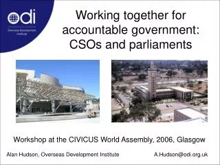 Working together for accountable government: CSOs and parliaments