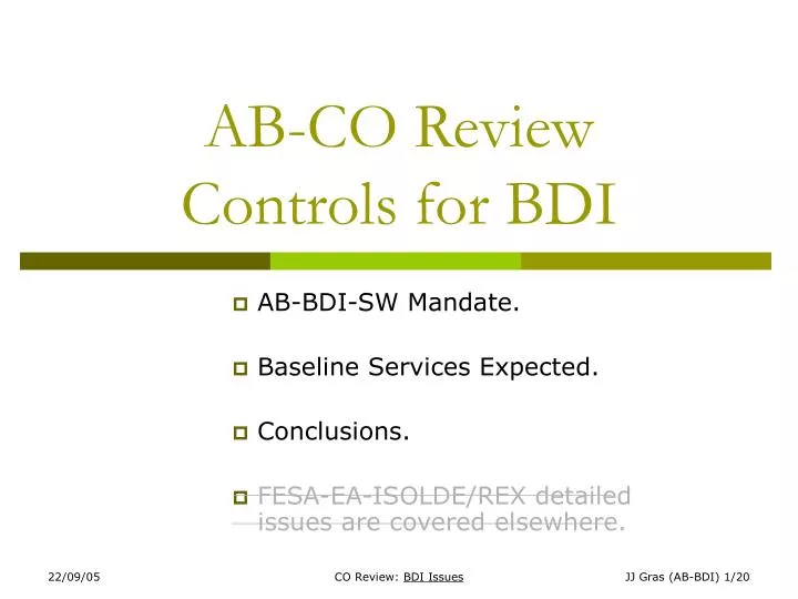 ab co review controls for bdi