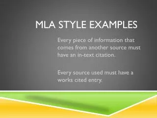 MLA Style Examples