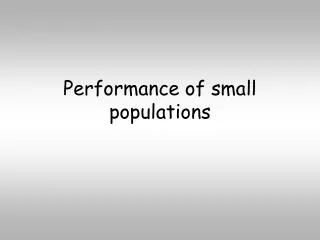 Performance of small populations
