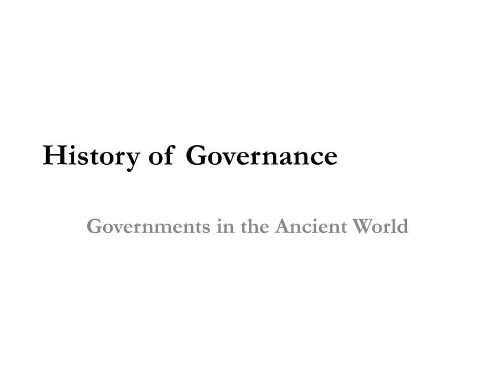 history of governance