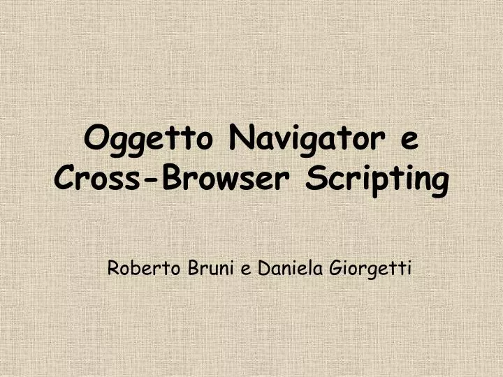 oggetto navigator e cross browser scripting