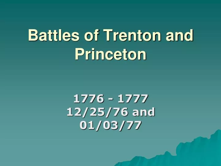 battles of trenton and princeton