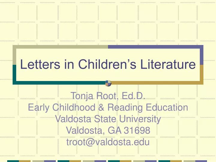 letters in children s literature