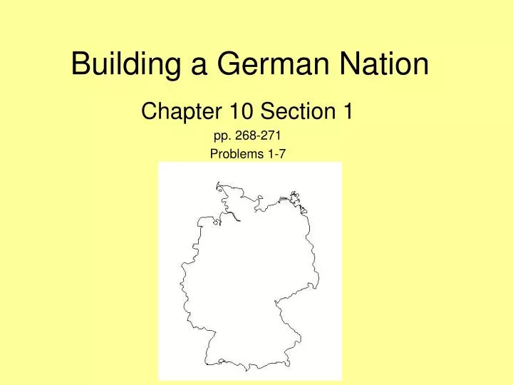 building a german nation