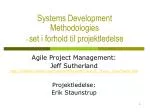 Systems Development Methodologies - set i forhold til projektledelse - slide 1