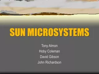 SUN MICROSYSTEMS