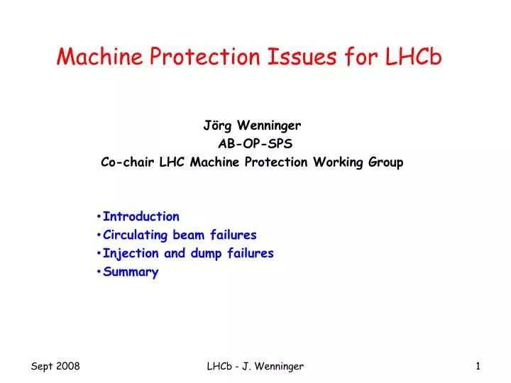 machine protection issues for lhcb