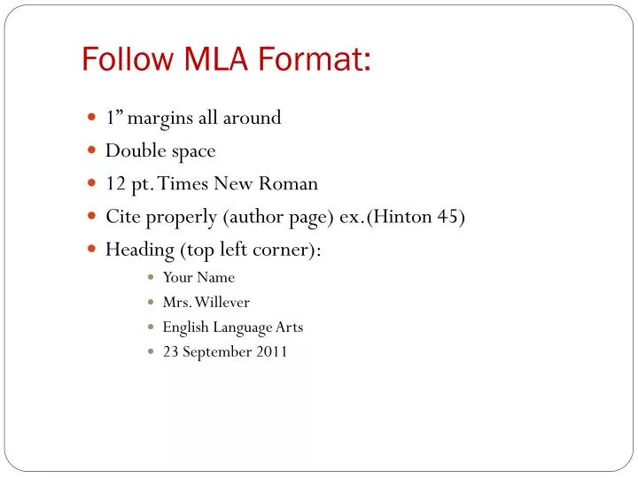 follow mla format