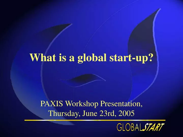 what is a global start up