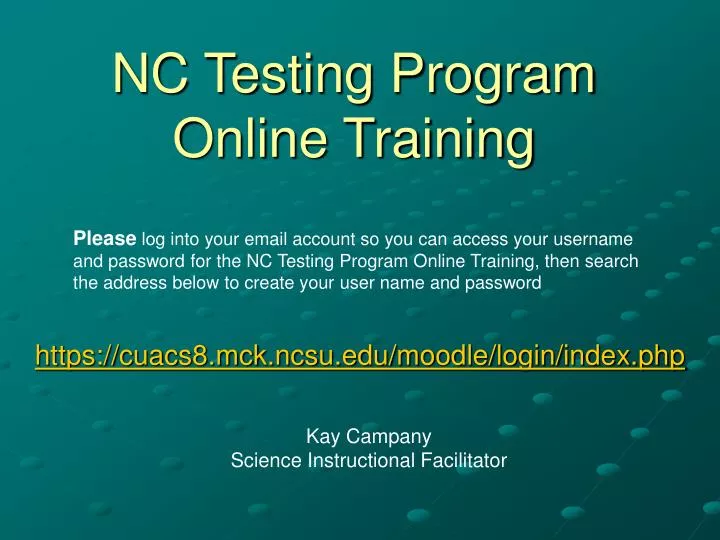 nc testing program online training