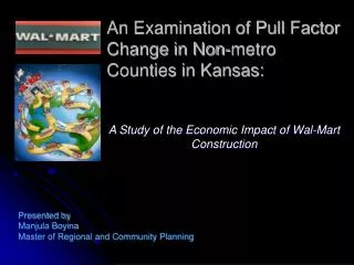 An Examination of Pull Factor Change in Non-metro Counties in Kansas:
