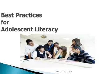 Best Practices for Adolescent Literacy