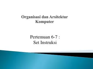 PPT - Arsitektur Dan Organisasi Komputer PowerPoint Presentation, Free ...