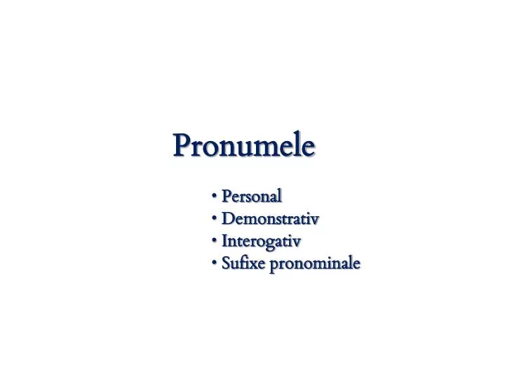 pronumele