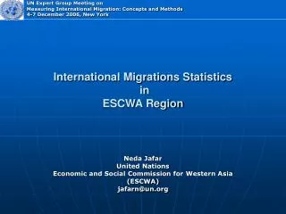 International Migrations Statistics in ESCWA Region