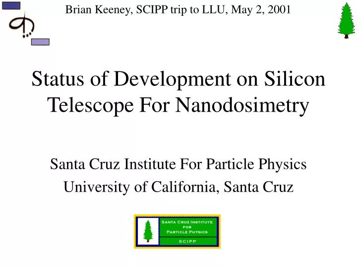 status of development on silicon telescope for nanodosimetry