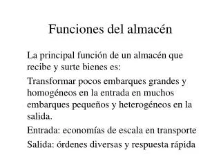 funciones del almac n