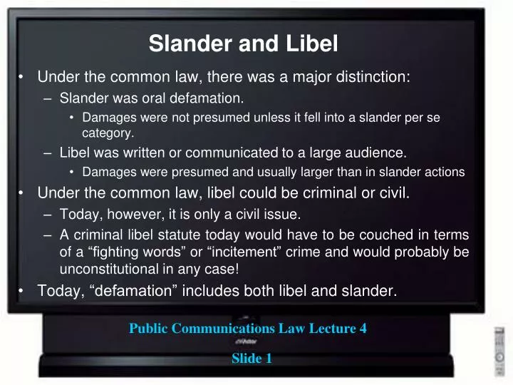 slander and libel