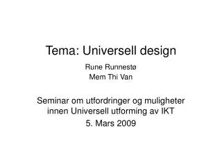 tema universell design rune runnest mem thi van