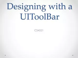 Designing with a UIToolBar