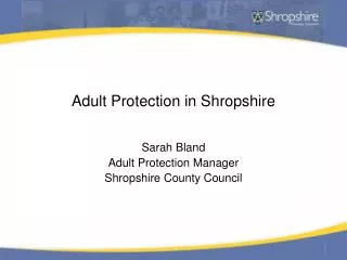 Adult Protection in Shropshire