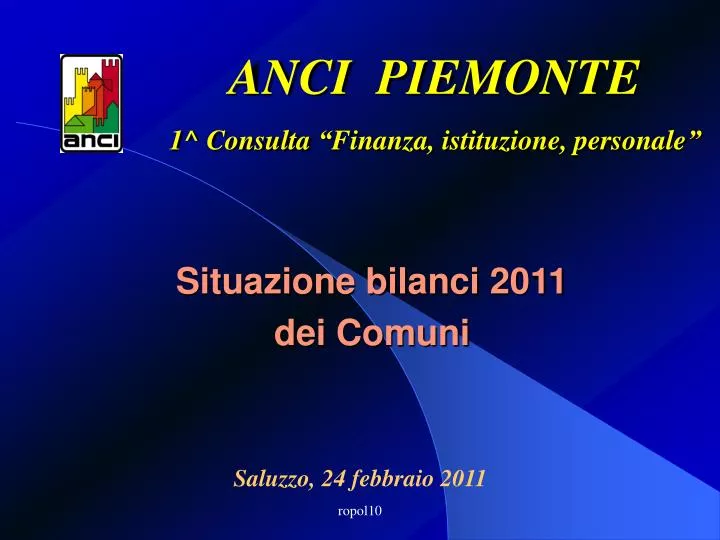 situazione bilanci 2011 dei comuni