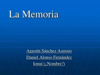 la memoria