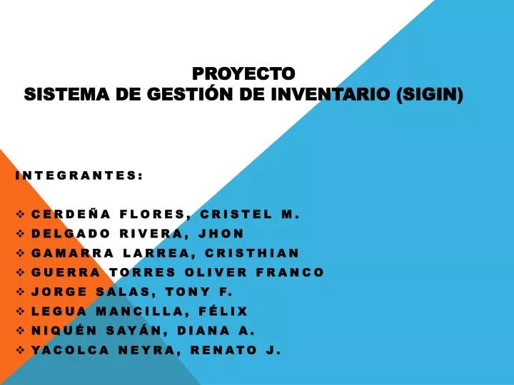 proyecto sistema de gesti n de inventario sigin