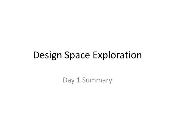 design space exploration