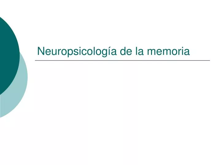 neuropsicolog a de la memoria