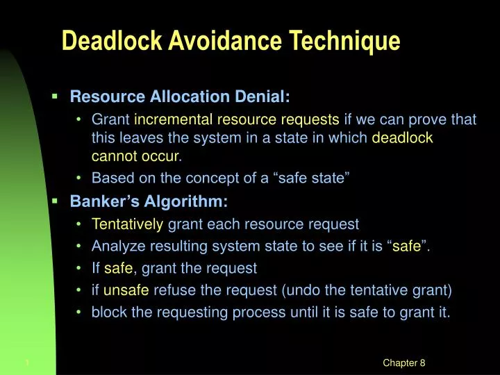 deadlock avoidance technique