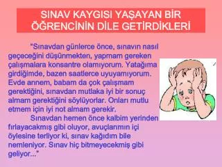 sinav kaygisi ya ayan b r renc n n d le get rd kler