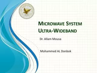 Microwave System Ultra-Wideband