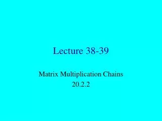 Lecture 38-39