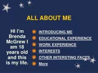 ALL ABOUT ME