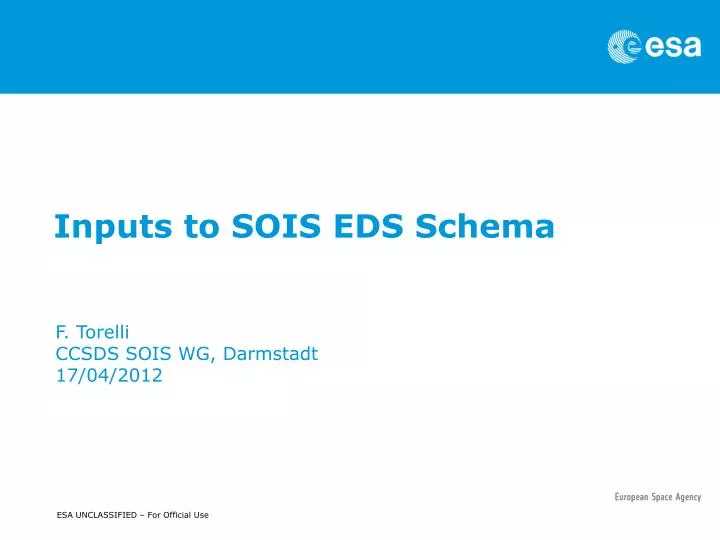 inputs to sois eds schema