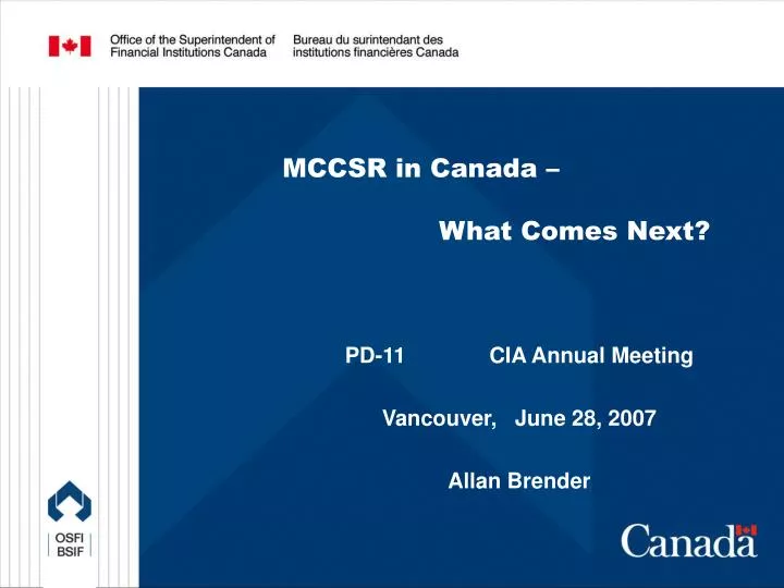 mccsr in canada what comes next