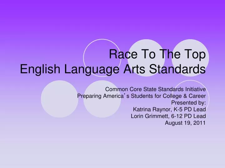 race to the top english language arts standards