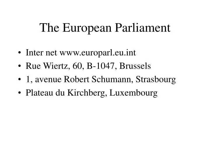 the european parliament