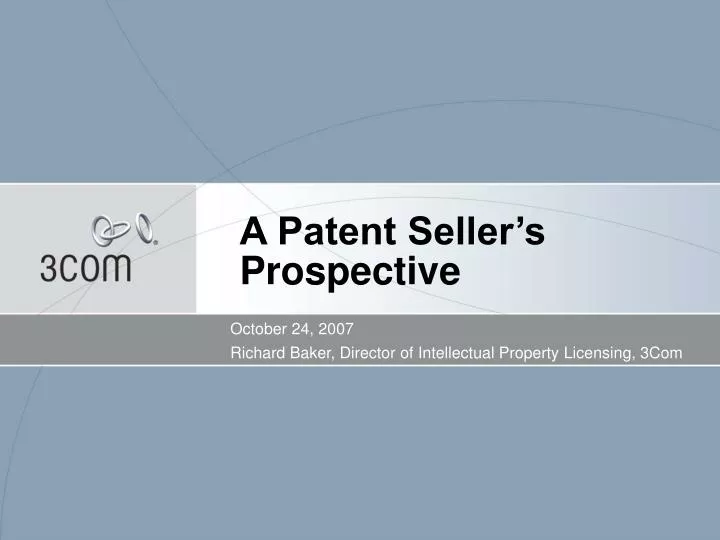 a patent seller s prospective