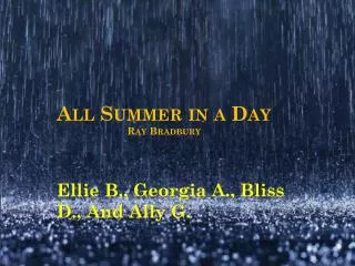 All Summer in a Day Ray Bradbury