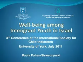 Well-being among Immigrant Youth in Israel