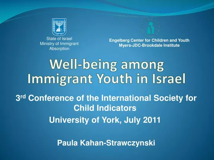 well being among immigrant youth in israel