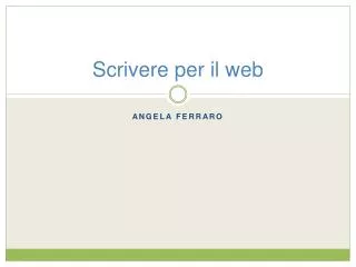 scrivere per il web