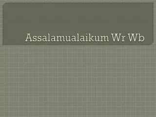 assalamualaikum wr wb