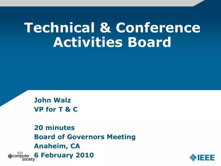technical conference activities board
