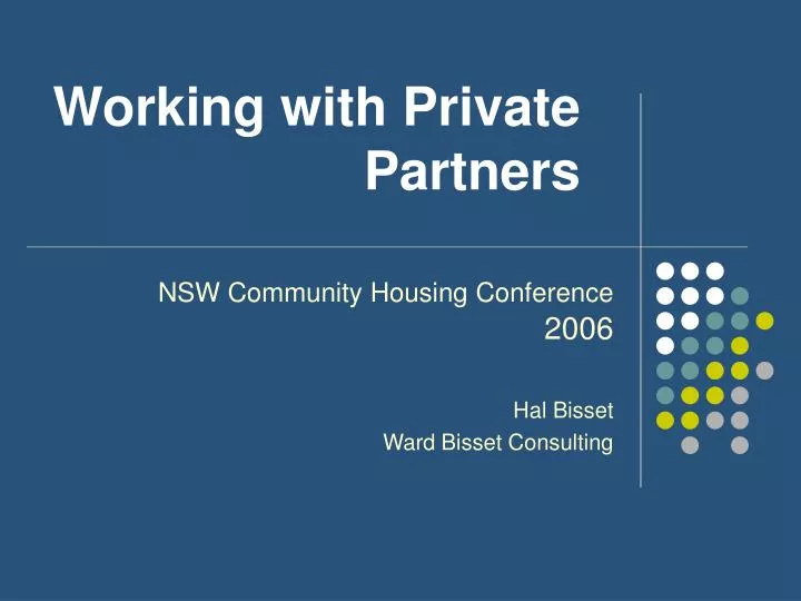 working with private partners